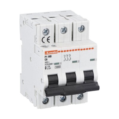 Miniature circuit breaker, 3P - 10kA. 3 modules, characteristic C