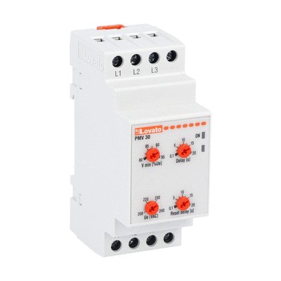 Voltage monitoring relay for three-phase system, without neutral, minimum AC voltage. Phase loss and incorrect phase sequence