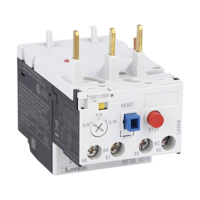 Motor protection relay, phase failure/single-phase sensitive. Three-pole (three-phase), manual or automatic resetting. Direct mounting on BF09 - BF38 contactors