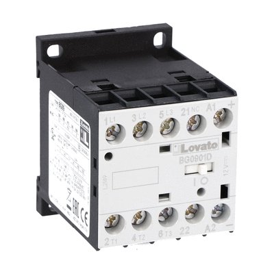 Three-pole contactor, IEC operating current Ie (AC3) = 9A, DC coil, 1NC auxiliary contact