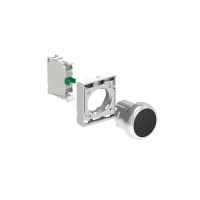 KIT metal pushbutton actuator, spring return with mounting adapter and ...