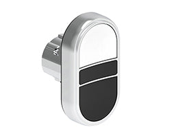 Double-touch actuator, spring return Ø22mm Platinum series metal, 2 flush pushbuttons. Both spring return