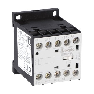 Three-pole contactor, IEC operating current Ie (AC3) = 6A, AC coil 1NO auxiliary contact