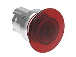 Illuminated mushroom head button actuator Ø22mm Platinum series metal, spring return, Ø40mm