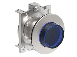 Illuminated button actuator, spring return Ø30mm Platinum series flat metal