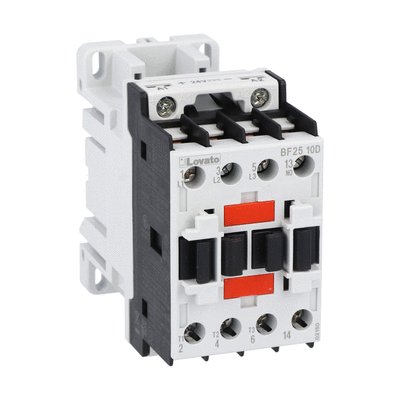 Three-pole contactor, IEC operating current Ie (AC3) = 25A, DC coil, 1NO auxiliary contact