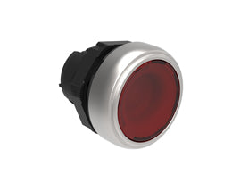 Illuminated button actuator, spring return Ø22mm Platinum series chromed plastic