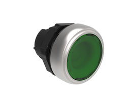 Illuminated button actuator, spring return Ø22mm Platinum series chromed plastic