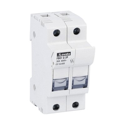 Fuse holder UL certified for class CC fuses for north american market, for 10X38mm fuses. 30A rated current at 690VAC