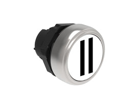 Pushbutton actuator, spring return, with symbol Ø22mm Platinum series chromed plastic