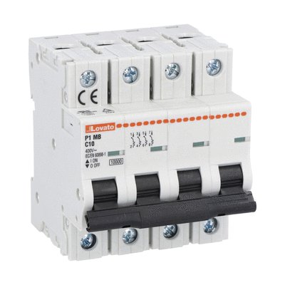 Miniature circuit breaker, 4P - 10kA. 4 modules, characteristic C