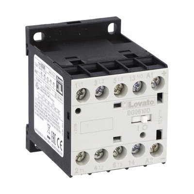 Three-pole contactor, IEC operating current Ie (AC3) = 6A, DC coil 1NO auxiliary contact