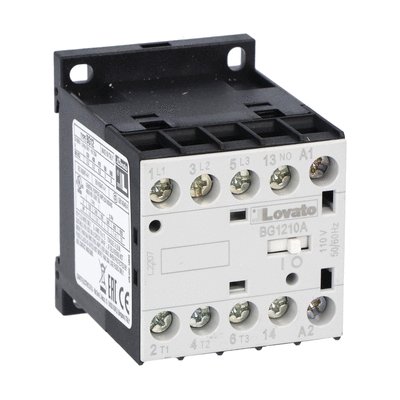 Three-pole contactor, IEC operating current Ie (AC3) = 12A, AC coil  1NO auxiliary contact