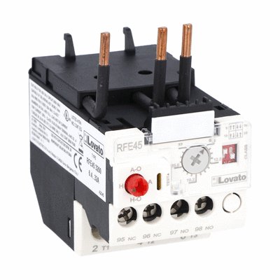 Electronic thermal overload relay, phase failure/single-phase sensitive. Three-pole (three-phase), manual or automatic resetting