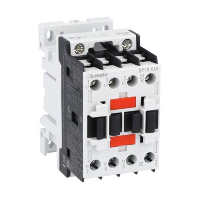 Three-pole contactor, IEC operating current Ie (AC3) = 18A, AC coil, 1NC auxiliary contact