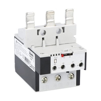 Motor protection relay, non phase failure/non single-phase sensitive. Three-pole (three-phase), automatic resetting. Direct mounting on BF95 - BF150 contactors