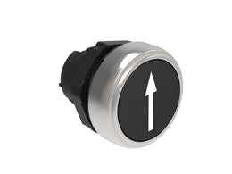 Pushbutton actuator, spring return, with symbol Ø22mm Platinum series chromed plastic