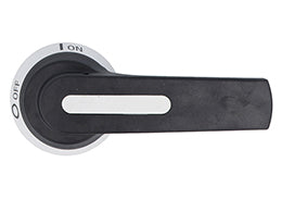 Door-coupling handle. For GMF J400. Screw fixing. 125mm/4.92” lever length pistol handle - defeatable (req. UL508A). Black. □12mm/0.47”