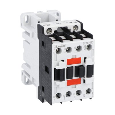 Three-pole contactor, IEC operating current Ie (AC3) = 18A, DC coil, 1NC auxiliary contact