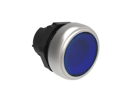 Illuminated button actuator, spring return Ø22mm Platinum series chromed plastic