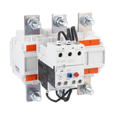 Motor protection relay, phase failure/single-phase sensitive. Three-pole (three-phase), manual or automatic resetting