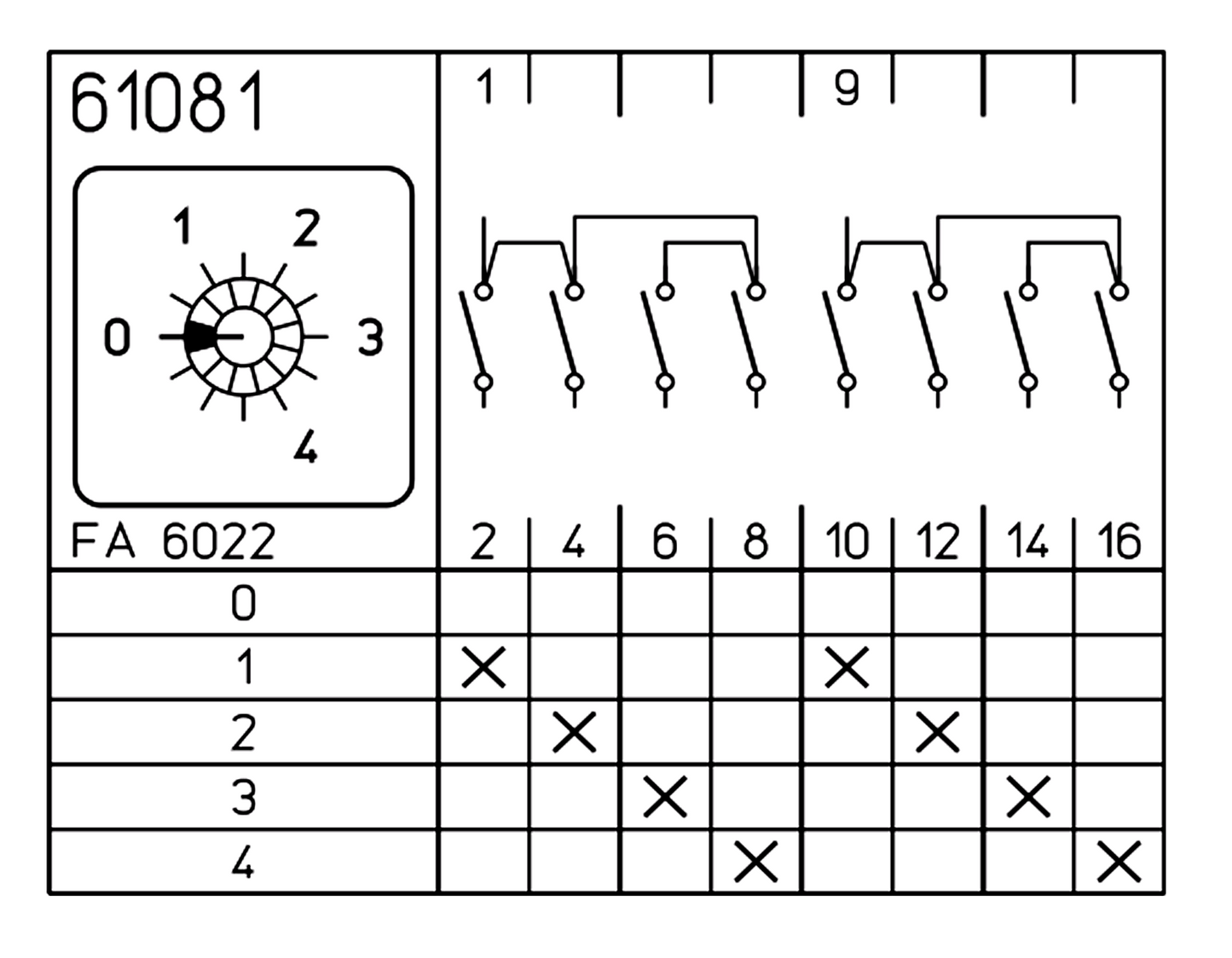 2 POLE MULTI-STEP SWITCH WITH OFF - 8 CONTACTS - 30AMPS U/L