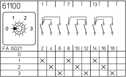 3 POLE MULTI-STEP SWITCH WITH OFF - 9 CONTACTS - 30AMPS U/L