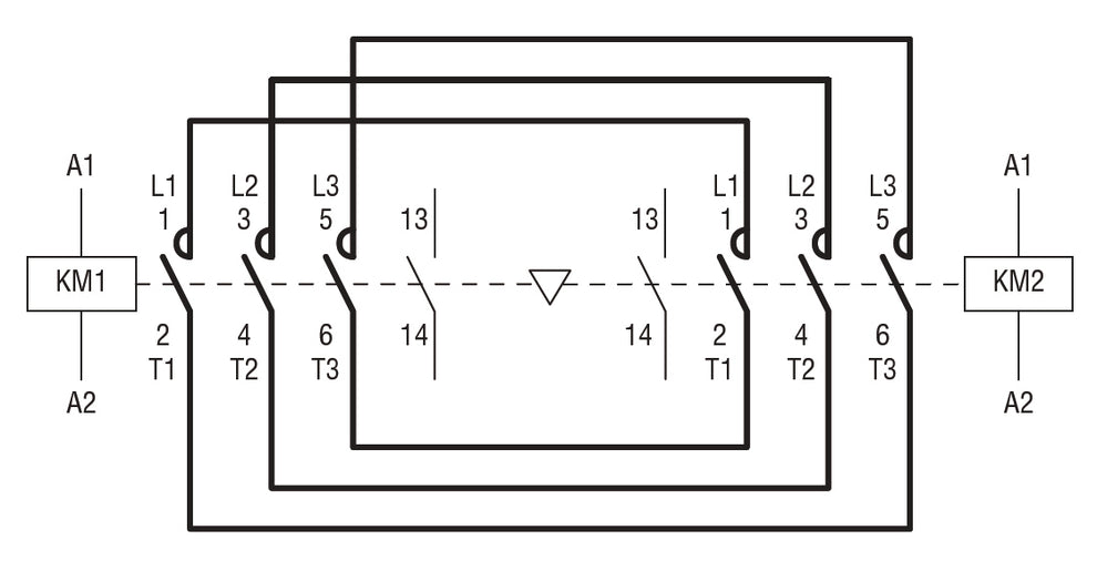 Reversing contactor assembly, DC coil, built-in interlock with power w ...