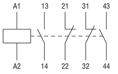 Control relay with DC coil 2NO and 2NC