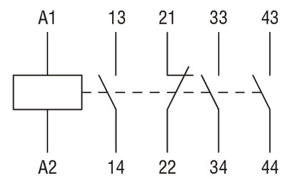 Control relay with AC coil 3NO and 1NC