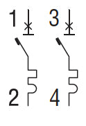 Miniature circuit breaker, 2P - 10kA. 2 modules, characteristic D