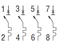 Miniature circuit breaker, 4P - 10kA. 4 modules, characteristic C