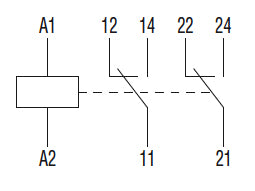 Miniature relay, 8A, 2C/O contact. Fitting on socket HR5XS2...