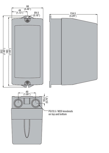 Empty non-metallic enclosure, without external pushbuttons, for BF09A, BF12A, BF18A contactors