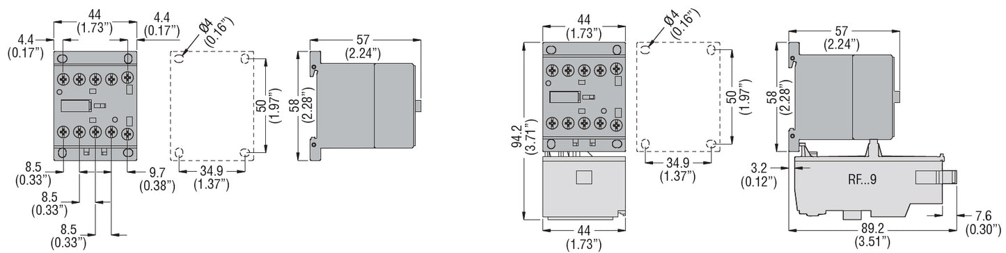 Control relay with AC coil 3NO and 1NC