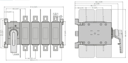 Four-pole changeover switch