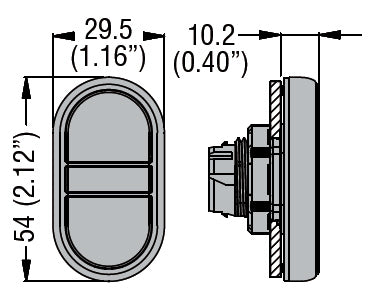 Double-touch actuator, spring return Ø22mm Platinum series chromed plastic, 2 flush pushbuttons. Both spring return