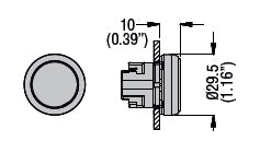 Pushbutton actuator, spring return, with symbol Ø22mm Platinum series metal