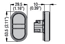 Double-touch actuator, spring return Ø22mm Platinum series metal, 2 flush pushbuttons. Both spring return