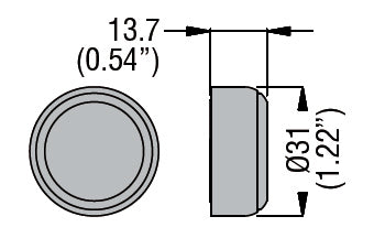 Red rubber boot for flush and illuminated flush pushbuttons