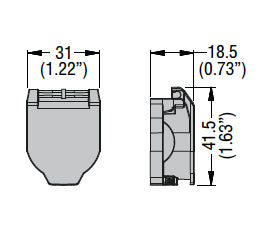 Sealable protection cover for Ø22mm/ 5 0.015 0.87”push-buttons