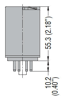 11-PIN Industrial relay with LED state indicator and mechanical actuator, 10A, 3 C/O contacts, fitting on socket HR7XS2