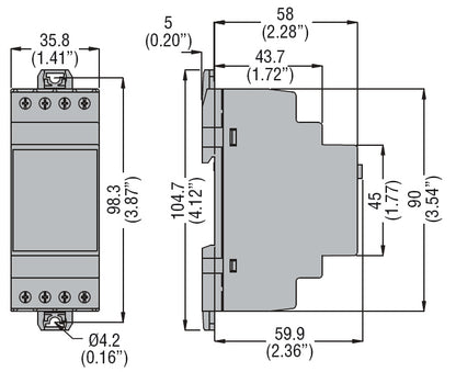 Level monitoring relay, modular version, single-voltage. Automatic resetting