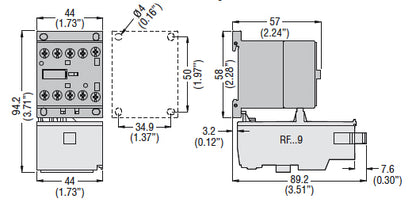 Motor protection relay, phase failure/single-phase sensitive. Three-pole (three-phase), automatic resetting. Direct mounting on BG06, BG09, BG12 mini-contactors