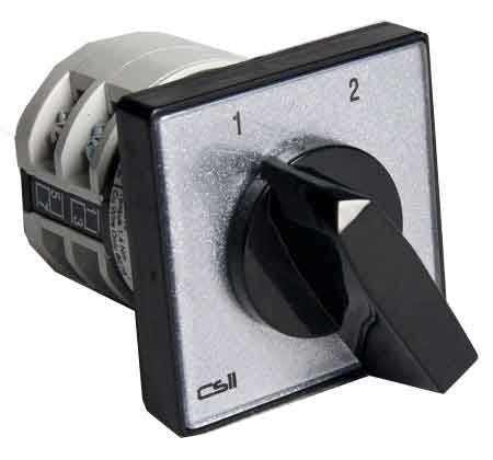 Csii open or enclosed cam switches with mountings single hold 22mm, 30mm or 36mm, 48mm, 68mm square.